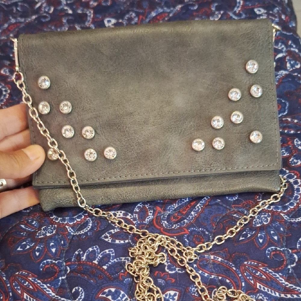 Studded Gray Chain Bag
